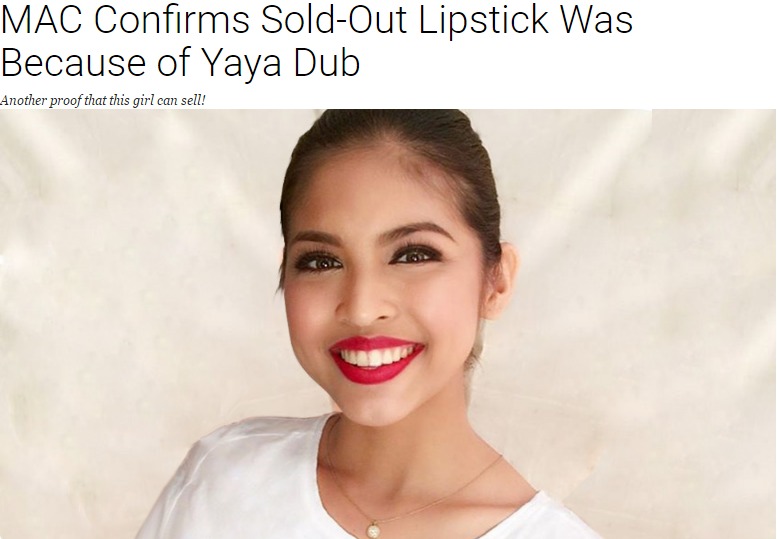 MAC Confirms Sold-Out Lipstick Was Because of Yaya Dub