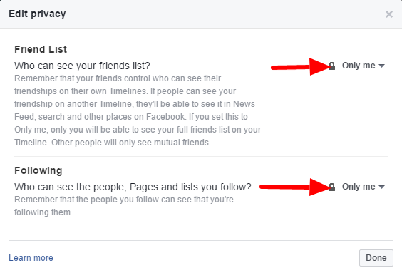 edit privacy on facebook
