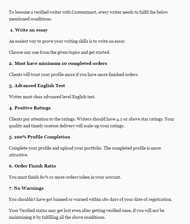 How to become a Verified Writer with Contentmart