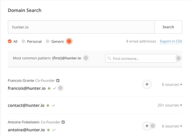 hunter verify email