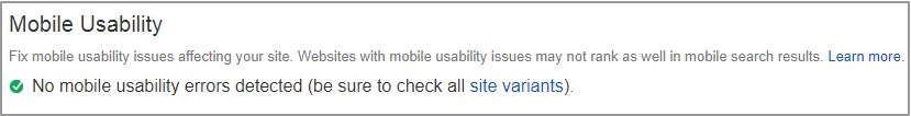 Search Console Mobile Usability