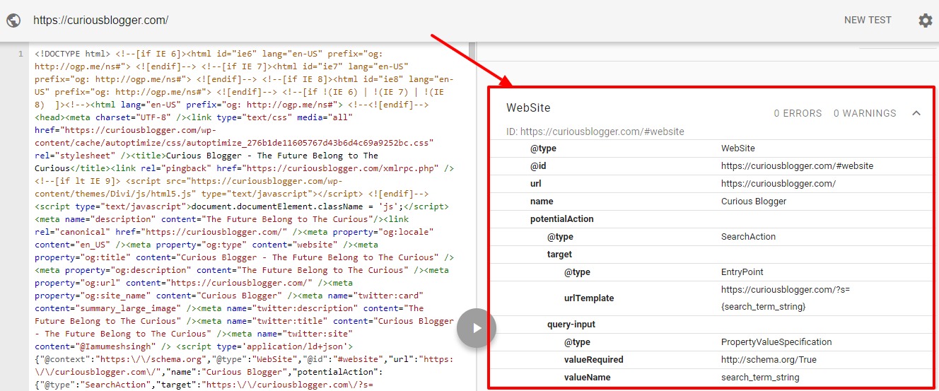 Structured Data Testing Tool