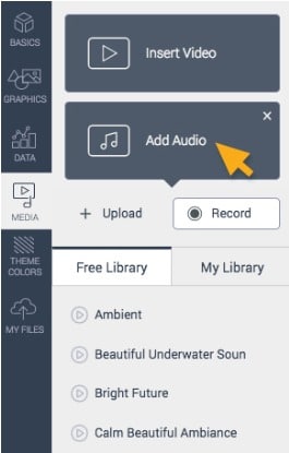 visme audio tool