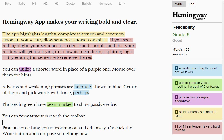 Hemingway Editor App