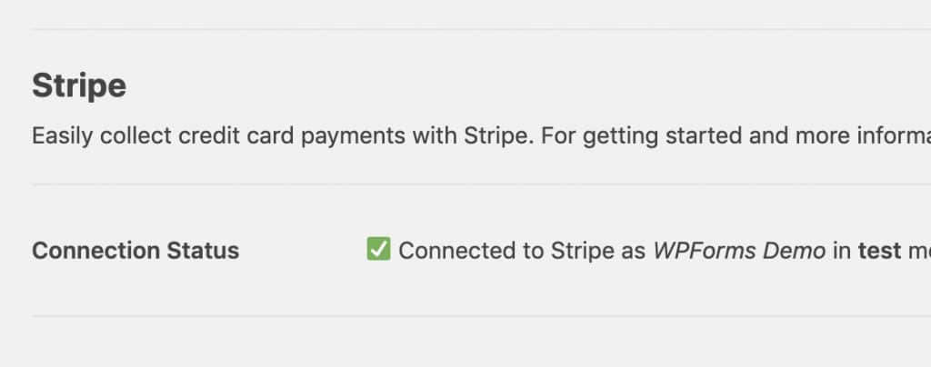 Stripe is successfully connected