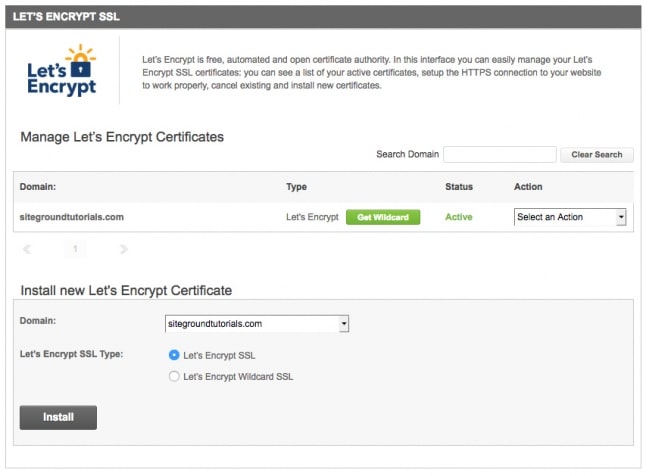 SiteGround FREE SSL Certficates