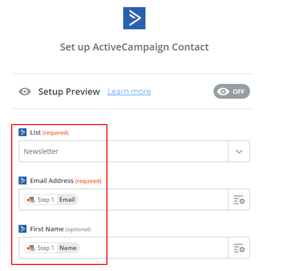 Form Setup