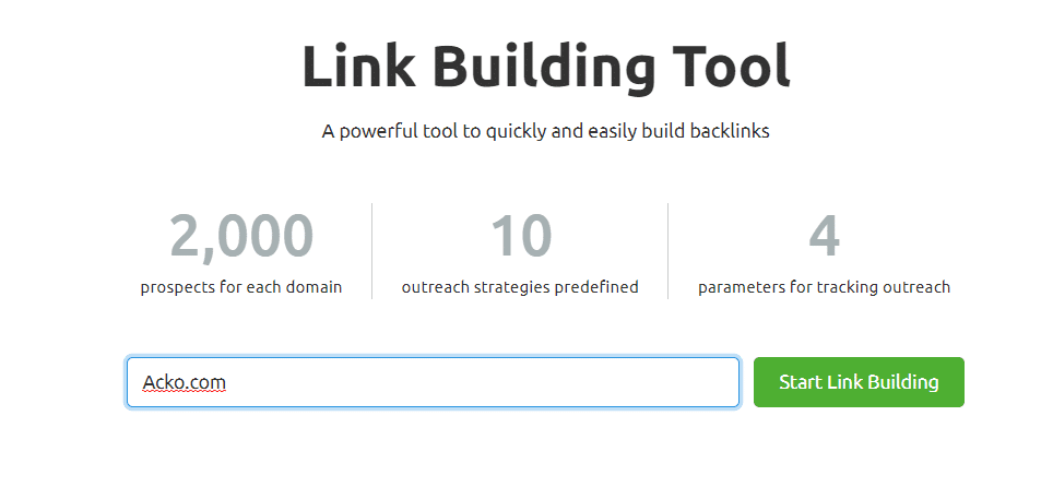 Link Building Tool – SEMrush