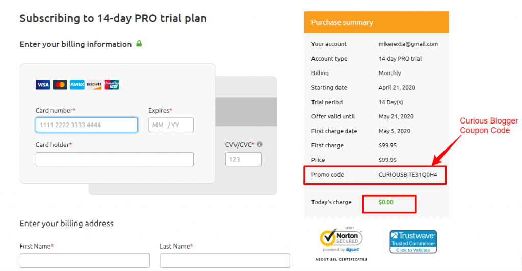 SEMrush Signup Form