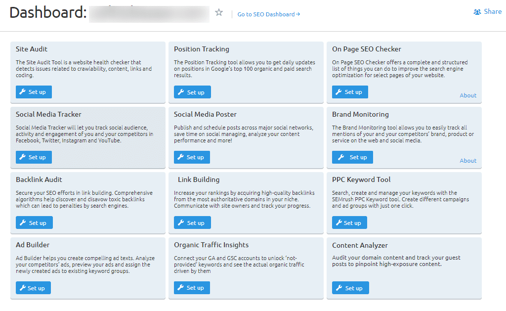 SEMrush Suggested Tools