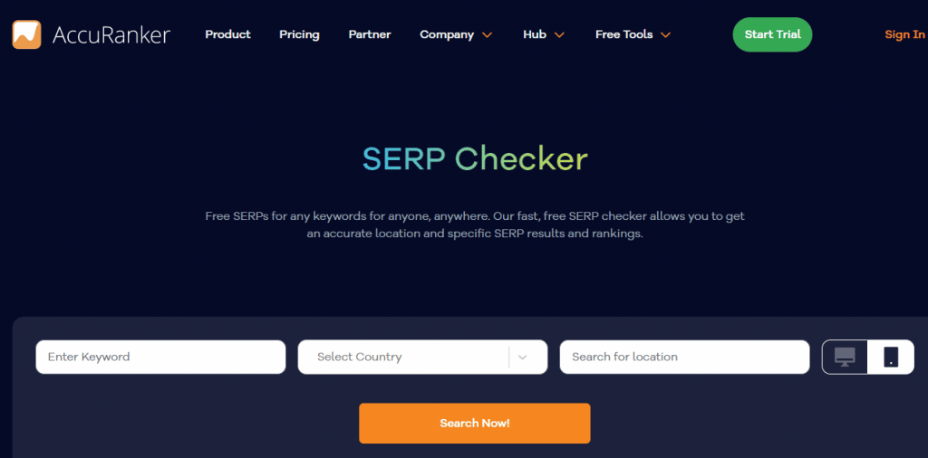 Accuranker Free-Google-SERP-Checker-Check-Your-Keyword-Rankings