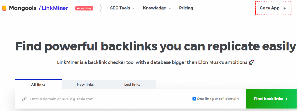 Linkminer by Mangools Backlink Checker with 9 Trillion Links