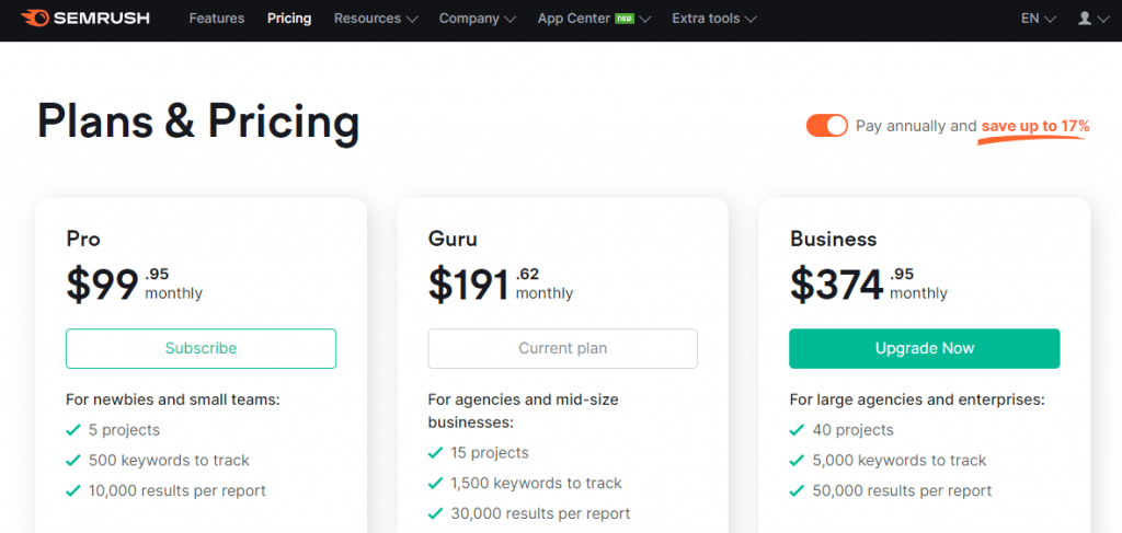 Plans-Pricing-Semrush