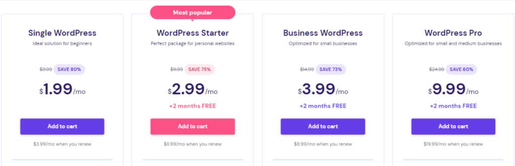 hostinger pricing