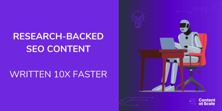 Research backed SEO content 10x faster 1