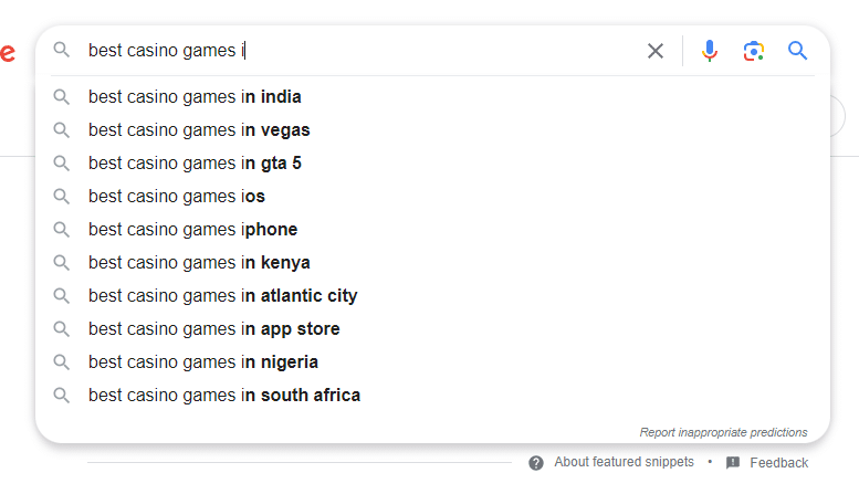 google suggestions