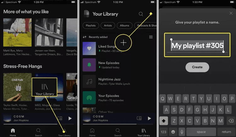 Spotify Playlist on Mobile App