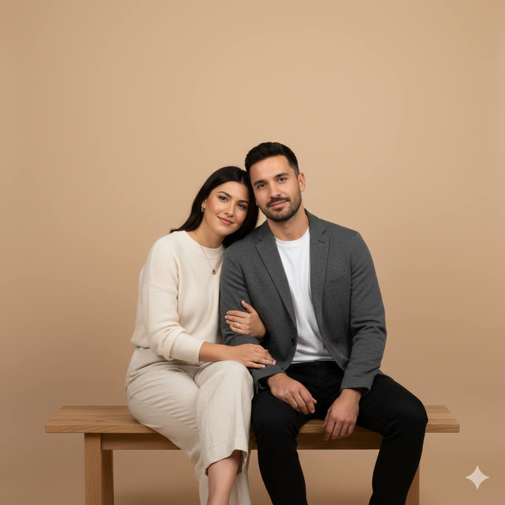 Minimalist Contemporary Couple Portrait