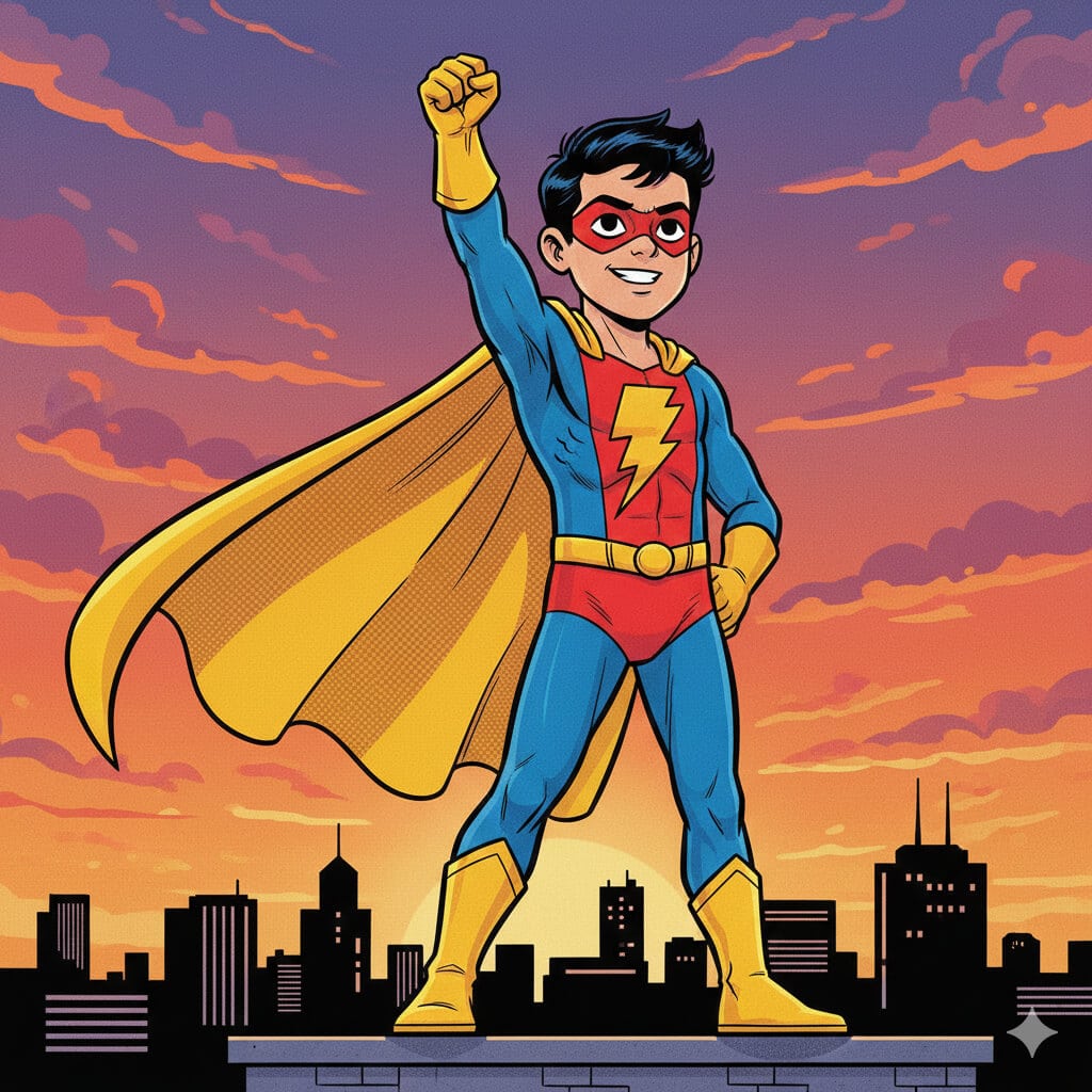 Superhero Comic Poster for Boys